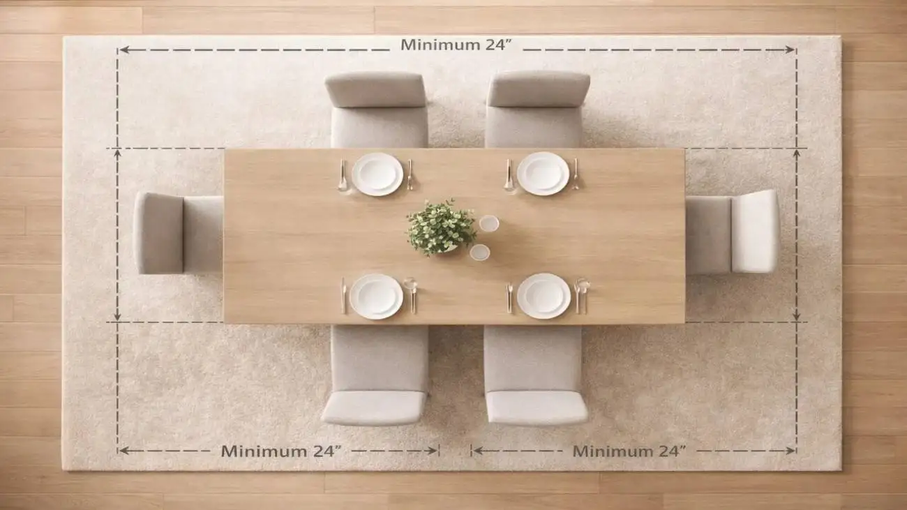 چه فرشی برای زیر میز ناهارخوری مناسب است؟ توضیحات + بهترین انتخاب