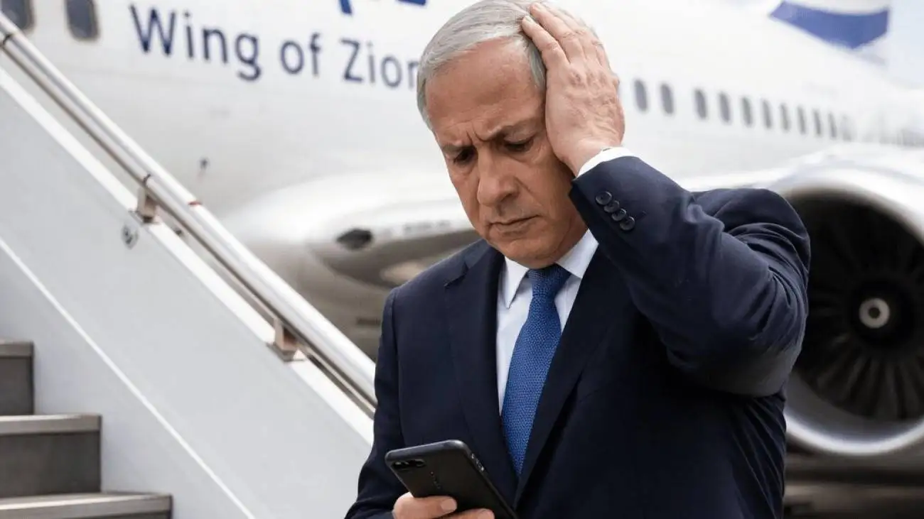نتانیاهو چگونه به آمریکا پرواز کرد؟  -  فرار هوایی بی بی با وجود حکم بازداشت!