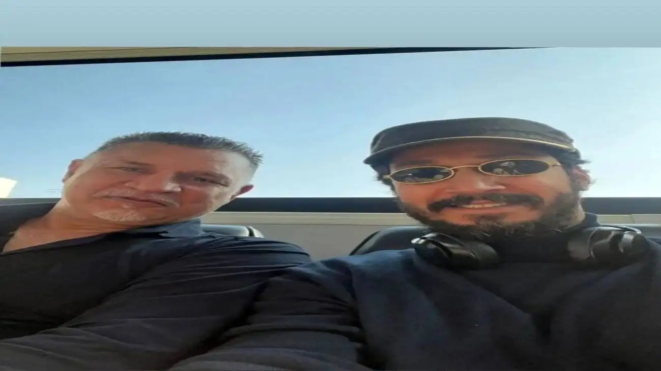 سلفی بهرام افشاری کنار علی دایی + تصویر  -  استایل جدید بهرام افشاری را ببینید