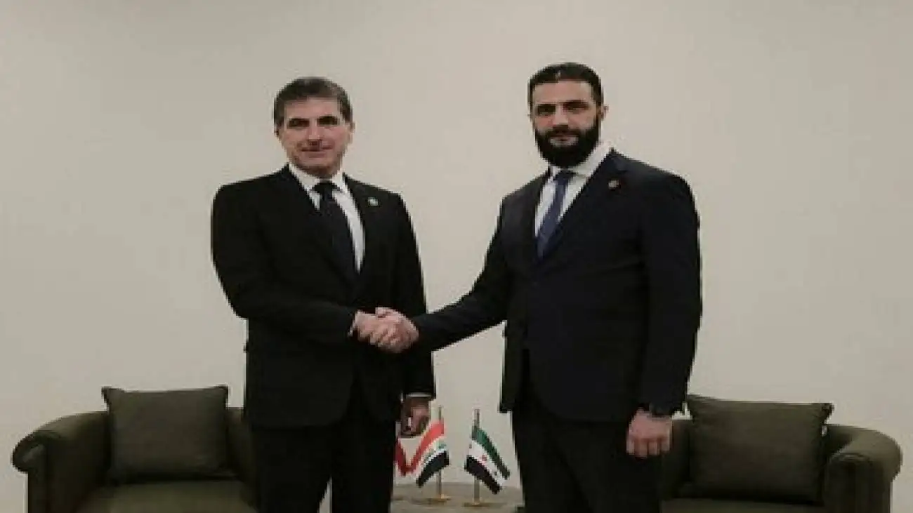 دیدار بارزانی و جولانی -  تاکید بر اهمیت آشتی و ثبات در سوریه و حل مشکلات از طریق راه حل های سیاسی