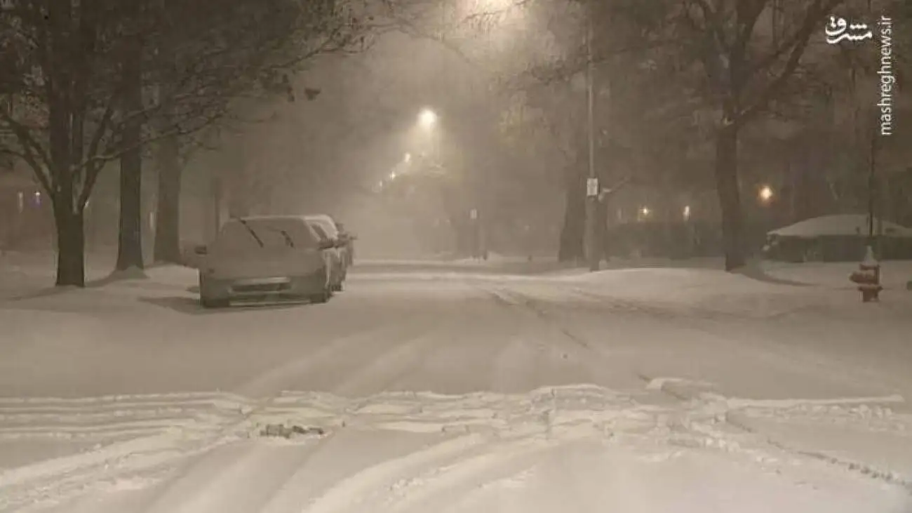 ویدیو  -  طوفان برفی در چسترتون آمریکا