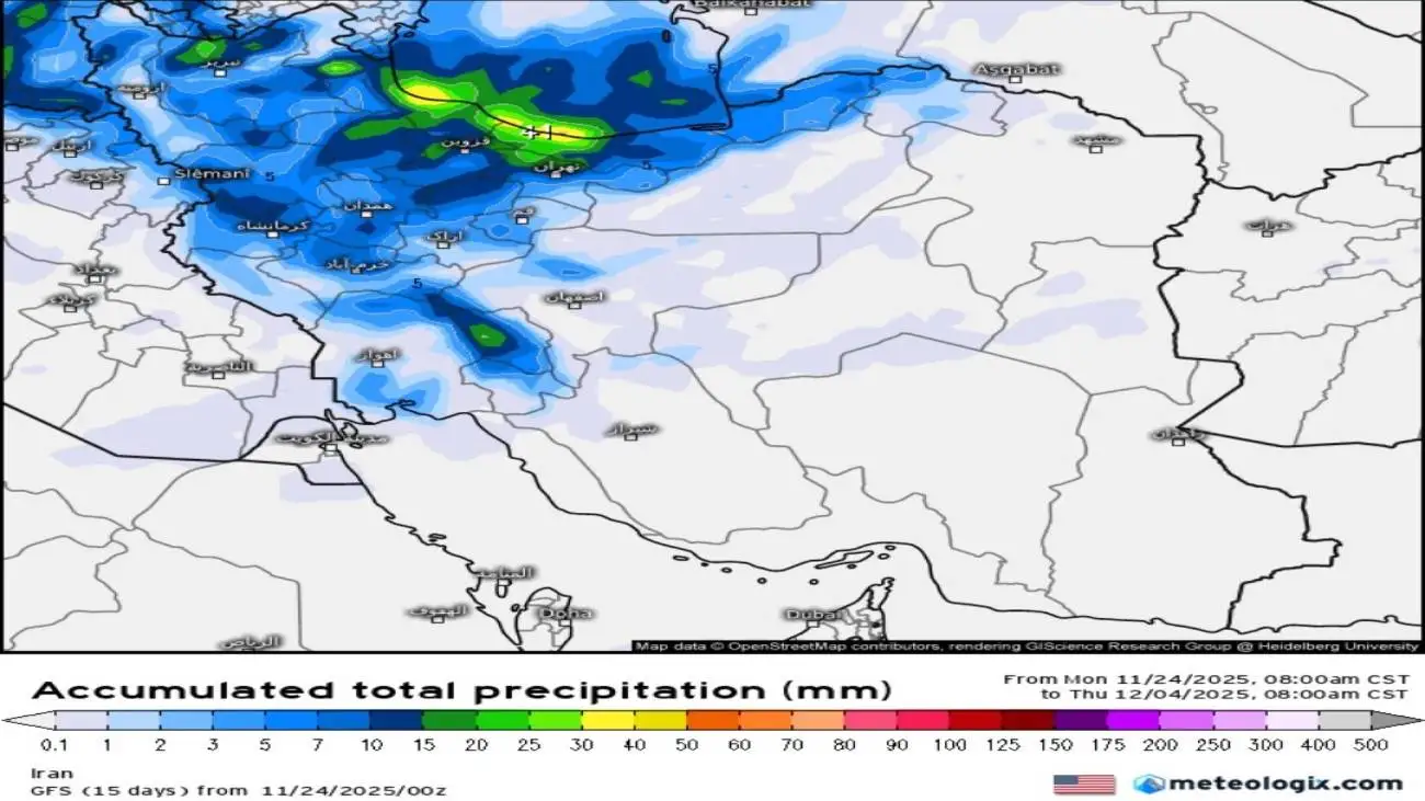 موج بارشی باران در راه ایران است