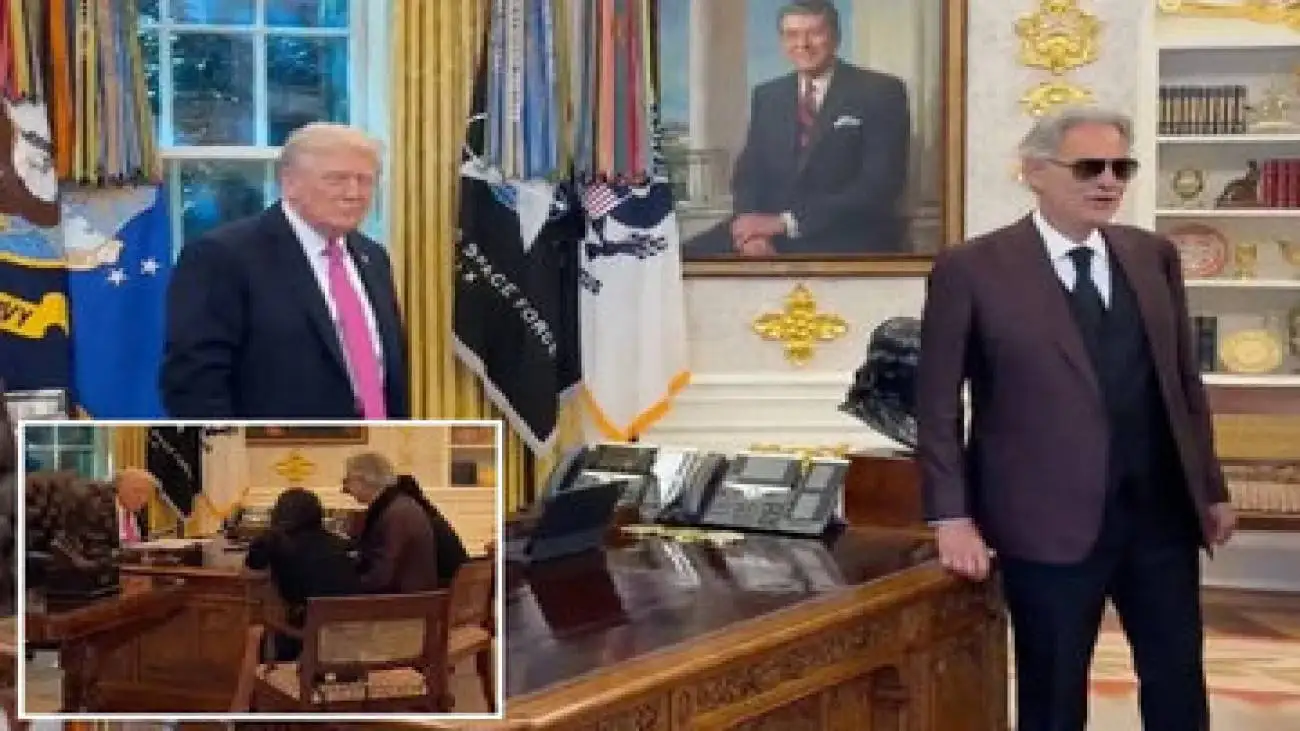 تصویر  -  بوچلی خواننده سرشناس به دیدار ترامپ رفت