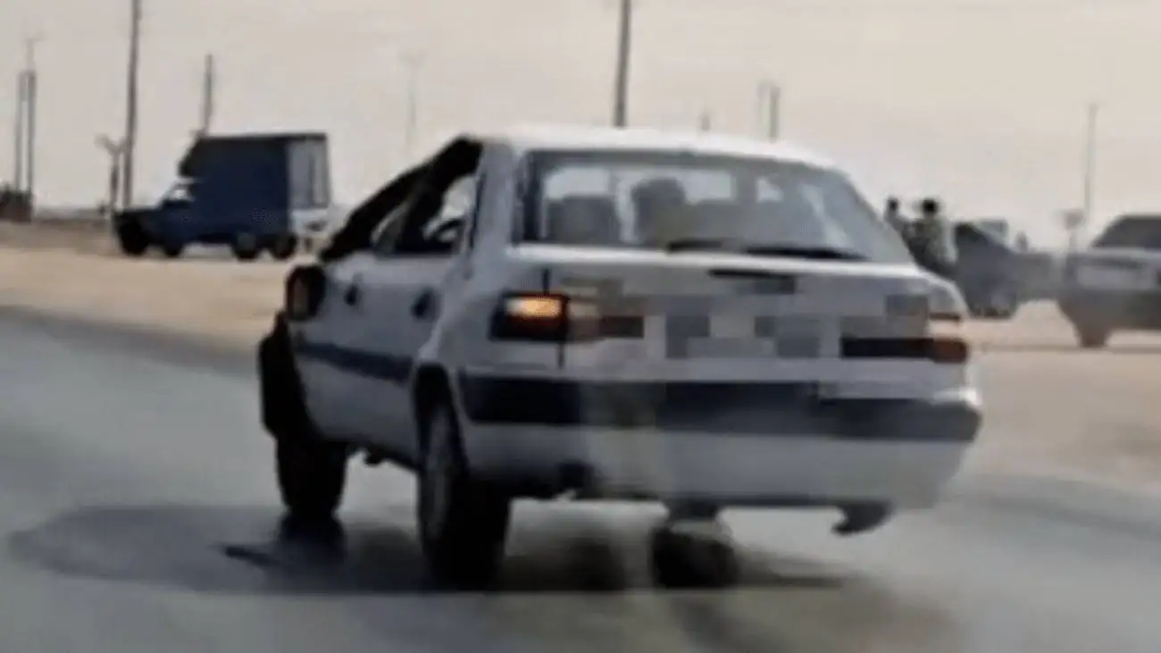 ویدیو  -  توقیف زانتیای متحرک 3چرخ در شیراز!