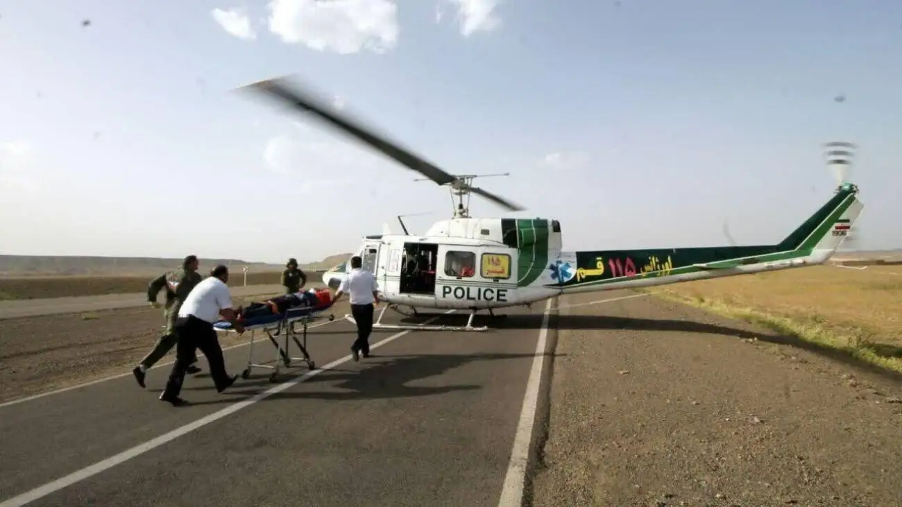ویدیو  -  انتقال مجروح با بالگرد به بیمارستان در جاده تفرش - آشتیان