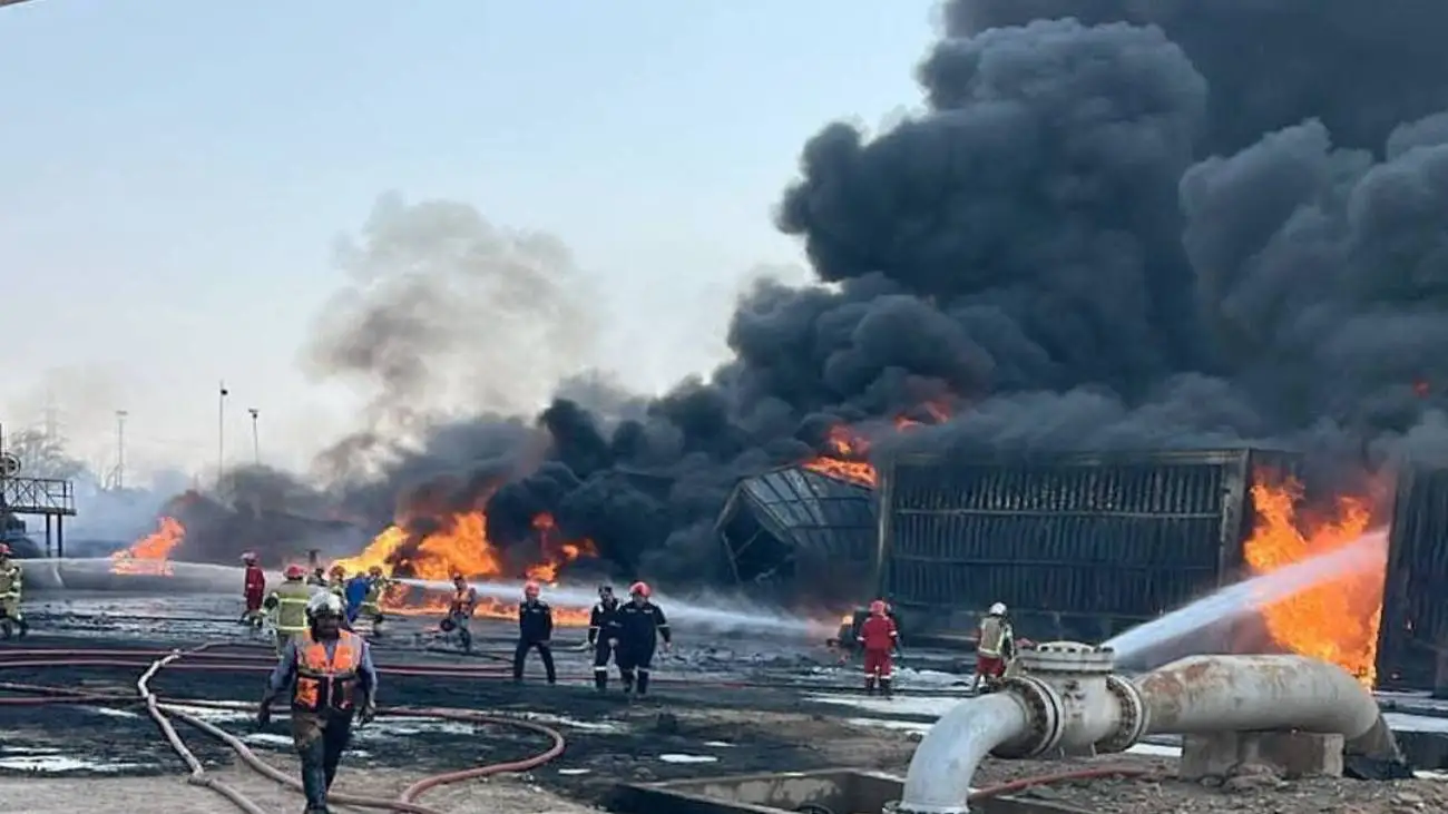 ویدیو  -  آتش سوزی در بصره یک کشته و 4 مصدوم به جا گذاشت