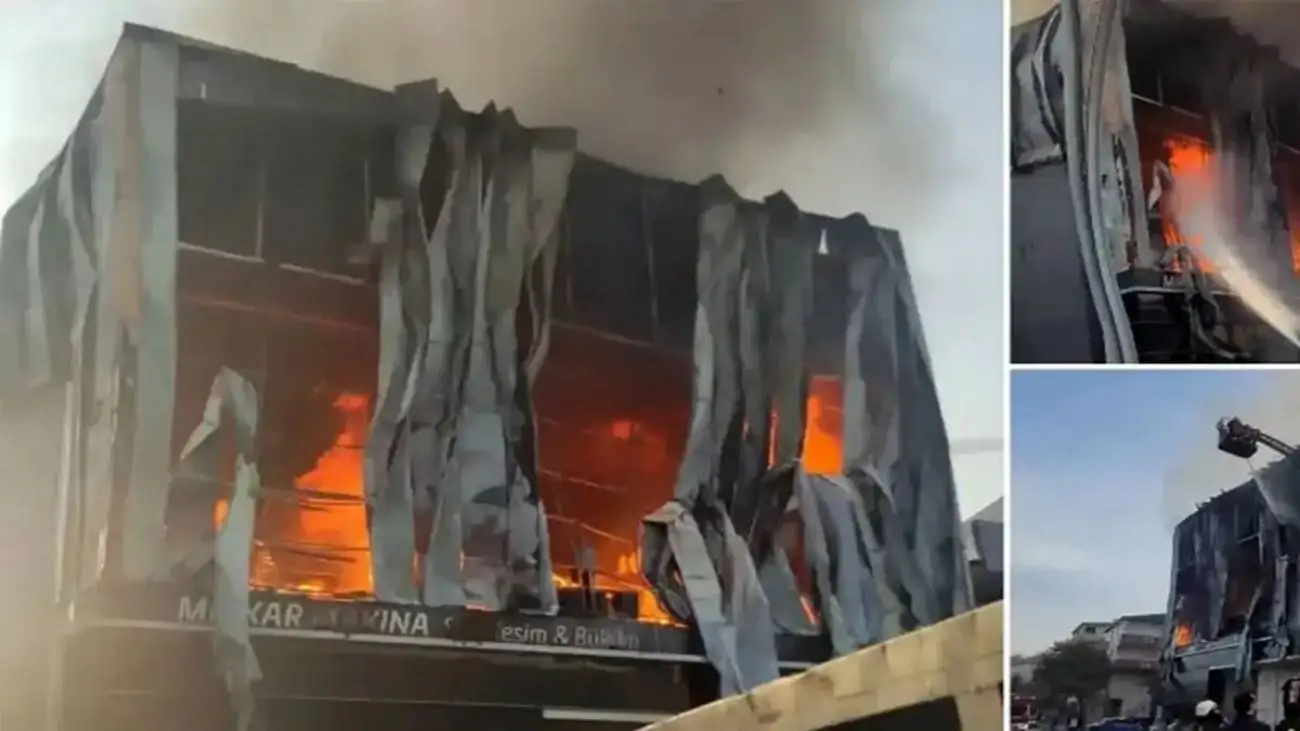 ویدیو  -  آتش سوزی انبار لوازم آرایشی در ترکیه با 5 کشته