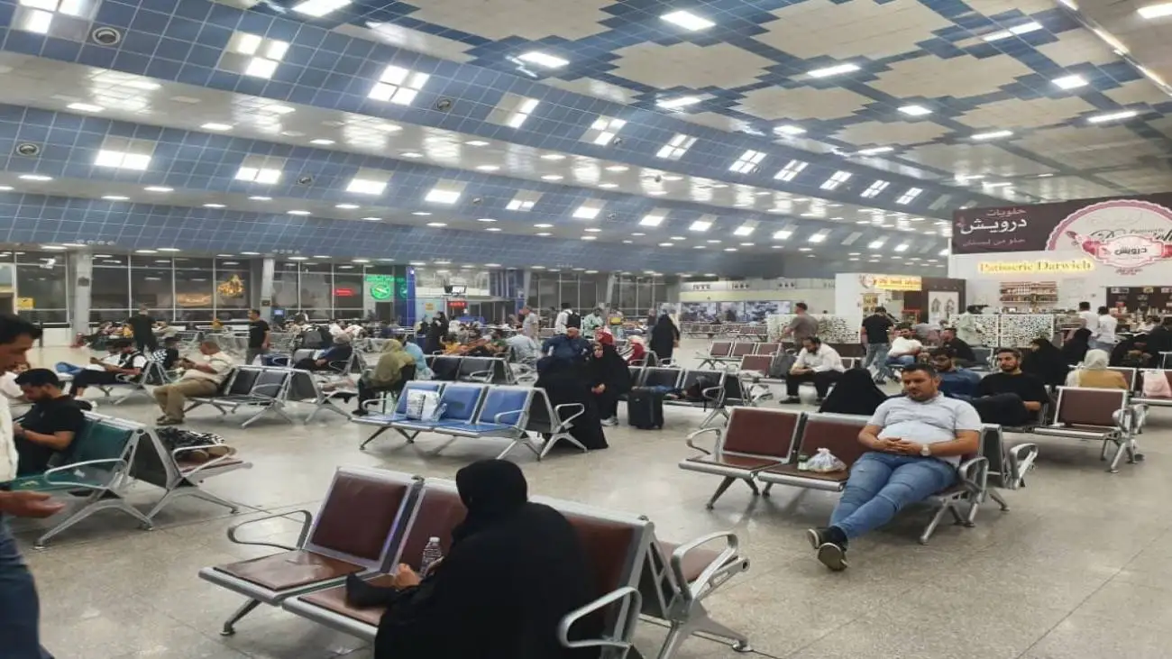 توقف پروازها در فرودگاه نجف به علت طوفان گرد و خاک + ویدیو