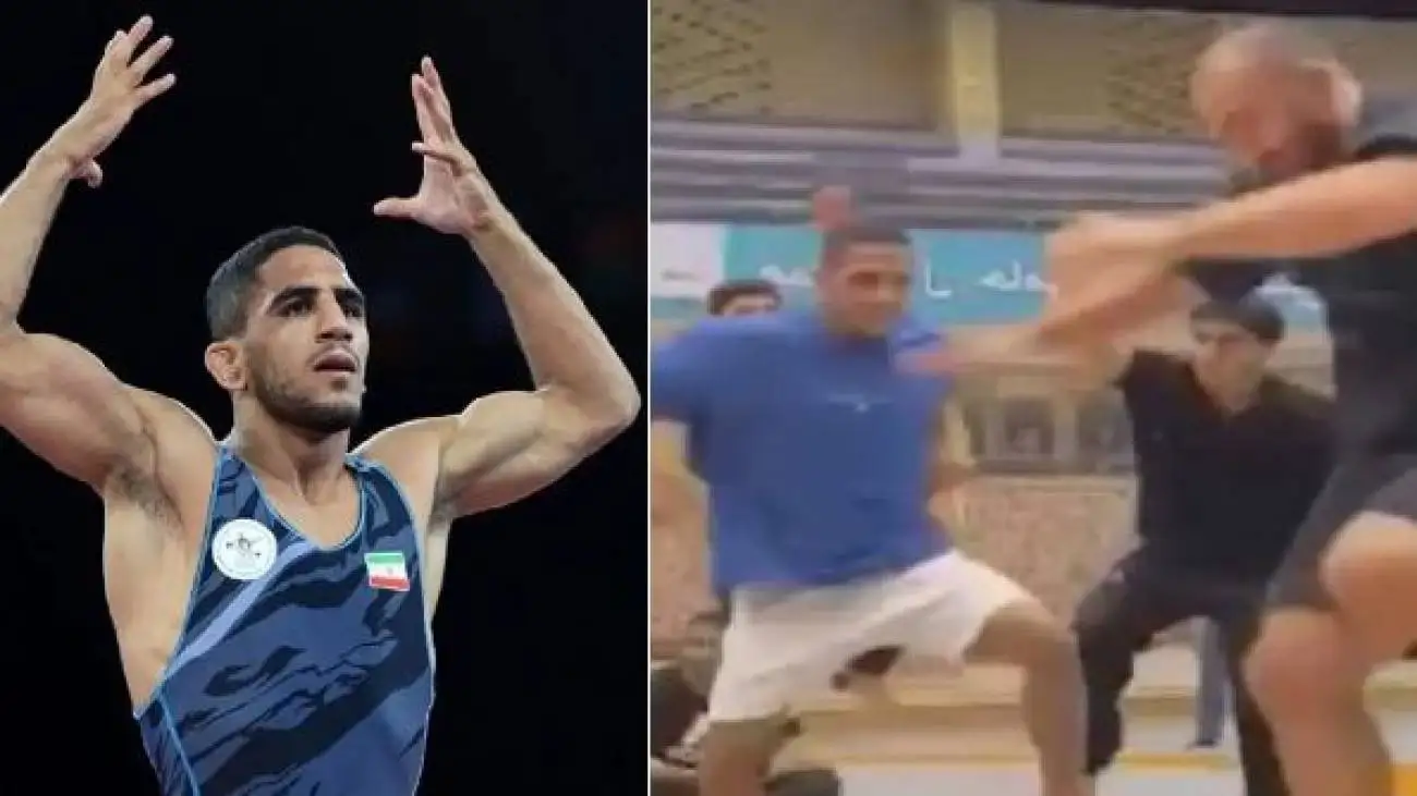 آواز شاد؛ رقص تک دست مازندرانی رحمان عموزاد و امیرحسین زارع وسط تشکی که پادشاه شن