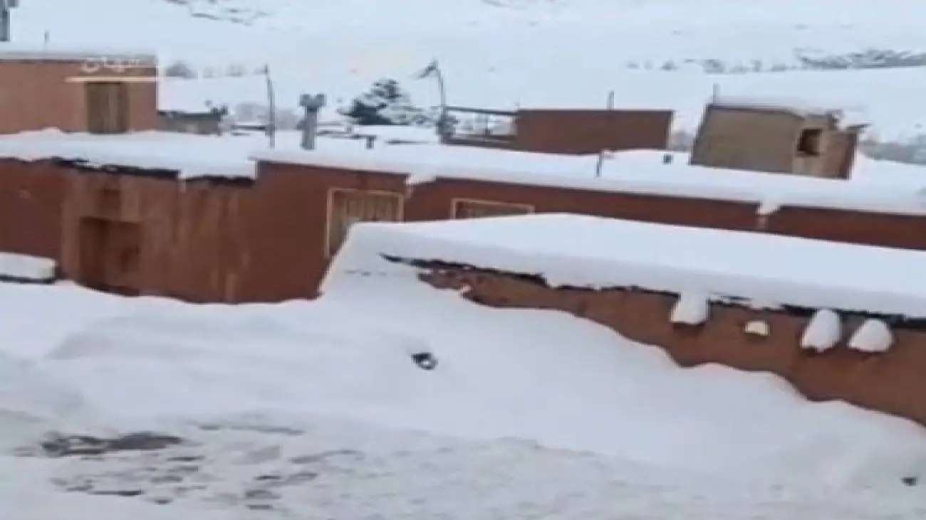 ذوق زدگی دوست داشتنی پیرزن ابیانه ای پس از دیدن حجم برف در روستایشان