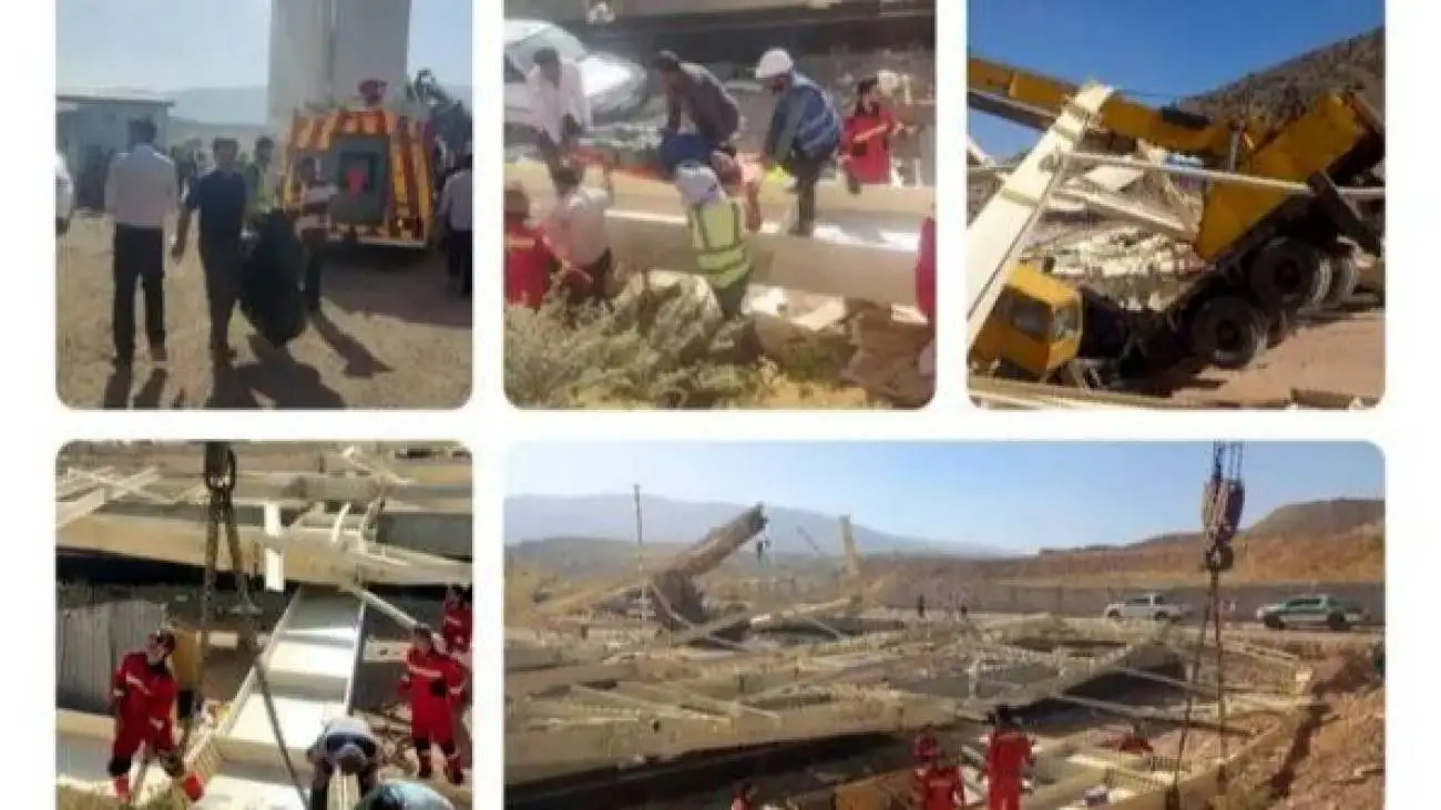 مرگ ناگوار 2 کارگر در حادثه آوار شدن سوله کارخانه شیراز