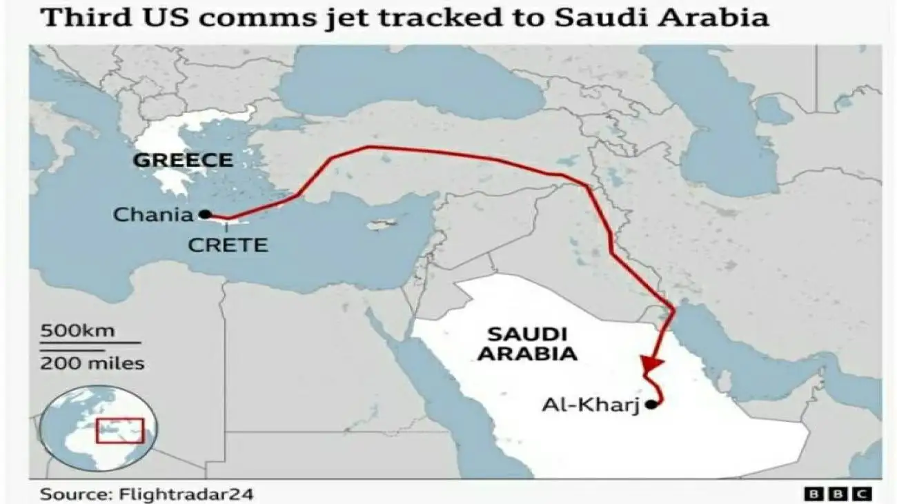 یک هواپیمای پیشرفته اطلاعاتی آمریکا در عربستان فرود آمد
