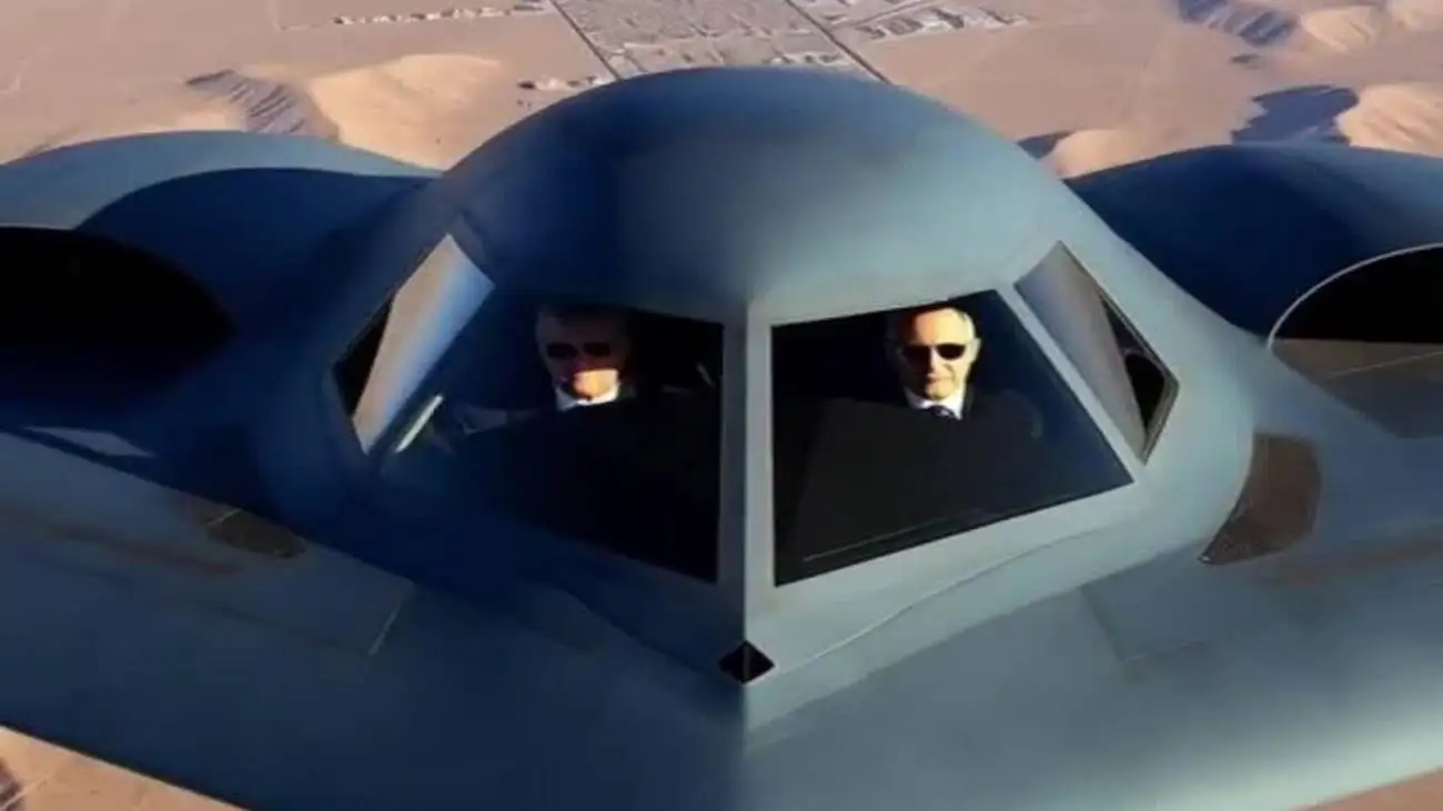 ویدیو  -  ترامپ به همراه نتانیاهو در حال هدایت یک بمب افکن b-2