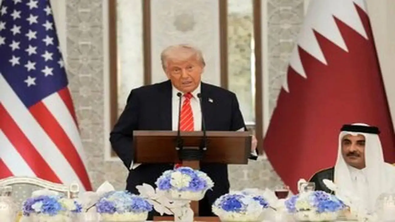 ویدیو  -  احترام نظامی ترامپ در ضیافت شام قطر