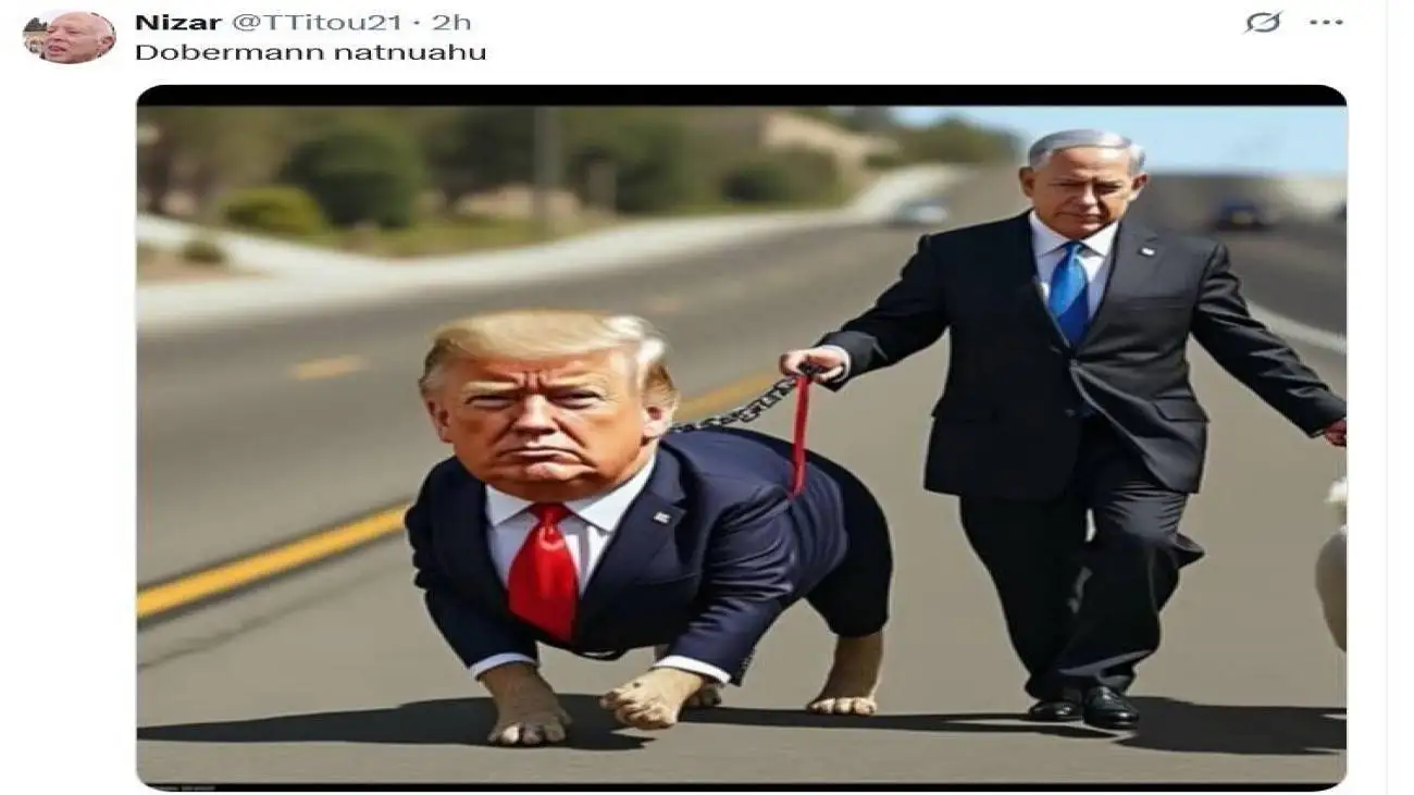 سگ دست آموز نتانیاهو؛ طعنه  مجازی ها به ترامپ