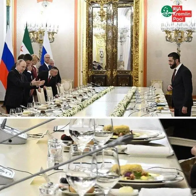 تصویر - تصویری از میز غذا در دیدار پوتین و جولانی