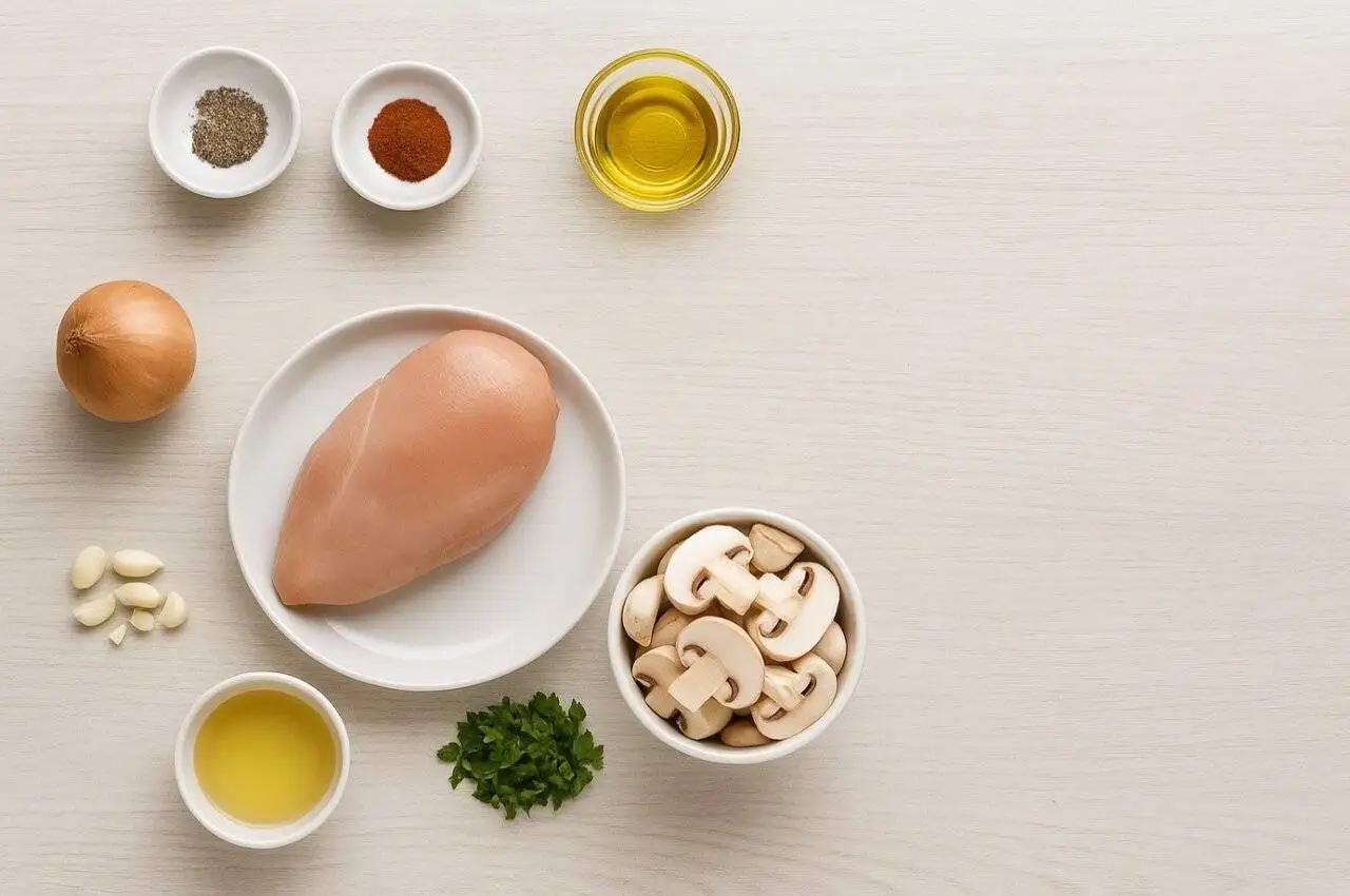 درست کردن خوراک مرغ و قارچ رژیمی