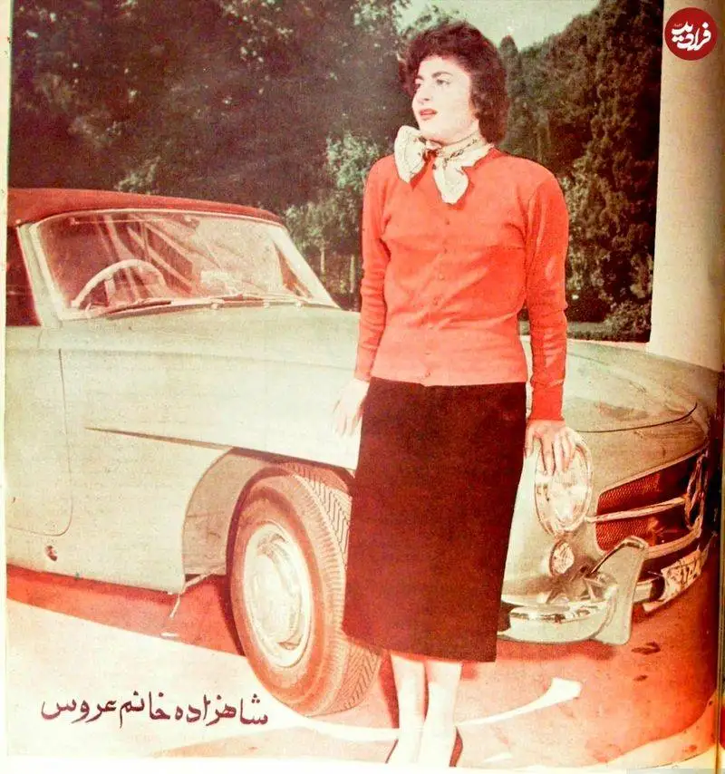 عکس - سفر در زمان؛ (دختر بزرگ محمدرضا پهلوی در 16 سالگی در محوطه سعدآباد؛ سال 1335