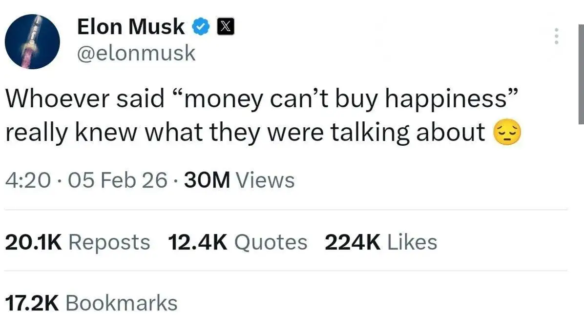 توییت جالب ایلان ماسک درمورد خوشبختی + عکس