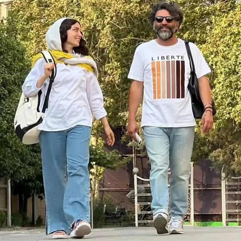 بهنوش طباطبایی و میلاد کی مرام در پشت صحنه سریال (سووشون)