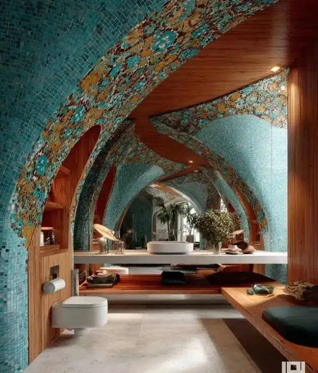 معماری باشکوه ترین خانه با کاشی کاری فیروزه ای و طاق های اصیل ایرانی که جهان را شگفت زده کرد - پشت این سادگی جهانی از خلاقیت پنهان است + عکس