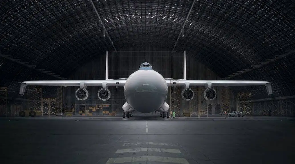 غول پرنده در راه است - ساخت بزرگ ترین هواپیمای جهان برای حمل توربین های بادی و جنگنده ها - این هواپیما هم اندازه زمین فوتبال است