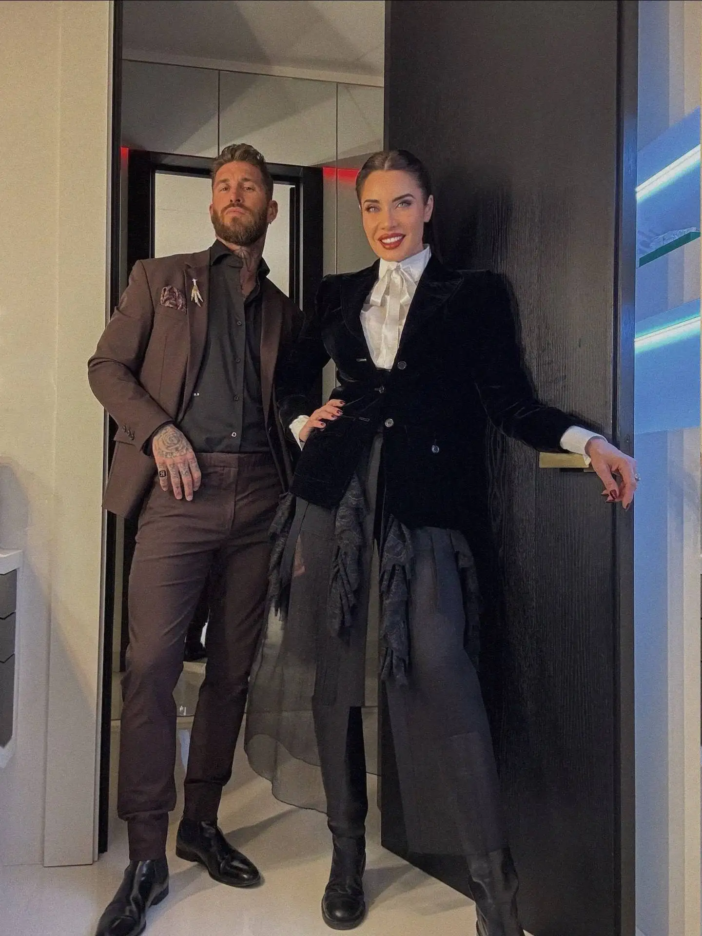 عکس - استایل جذاب راموس و همسرش در شب سال نو میلادی