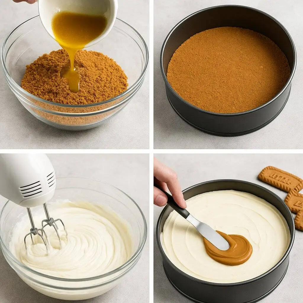 درست کردن چیز کیک لوتوس