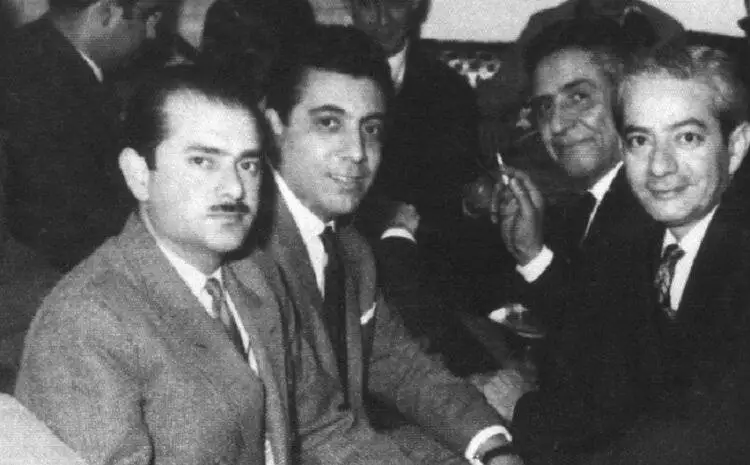 تصاویر قدیمی از ناصر مسعودی - بلبل گیلان با استادان موسیقی ایران + عکس