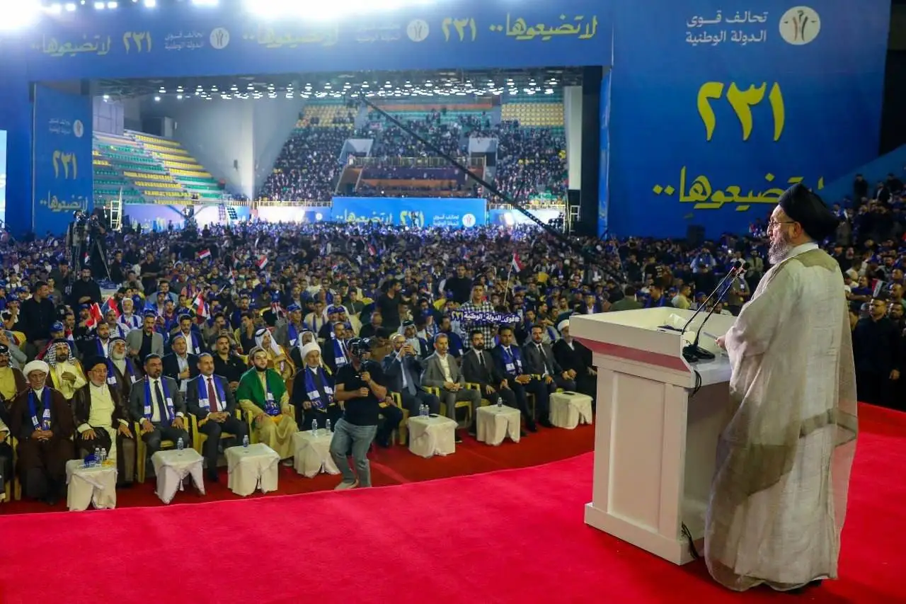 حکیم:مجلس را به کسی که لیاقت ندارد واگذار نکنید - اجازه نمی دهیم عراق به میدان درگیری ها و تسویه حساب های دیگران تبدیل شود - عراق خریدنی و فروختنی نیست