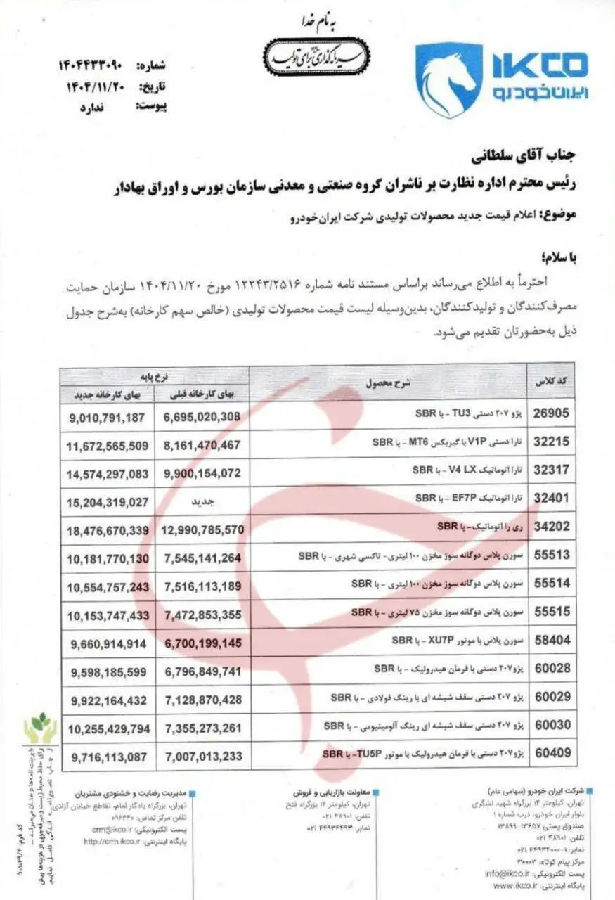 ایران خودرو همه را شوکه کرد - قیمت جدید خودروها اعلام شد؛ ارزان ترین خودرو 865 میلیون تومان
