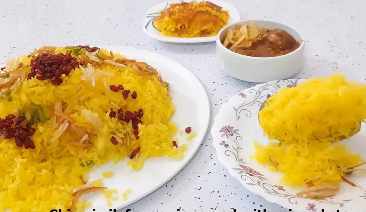 شکرپلوی شیرازی؛ عطرِ طلایی زعفران در شب یلدا