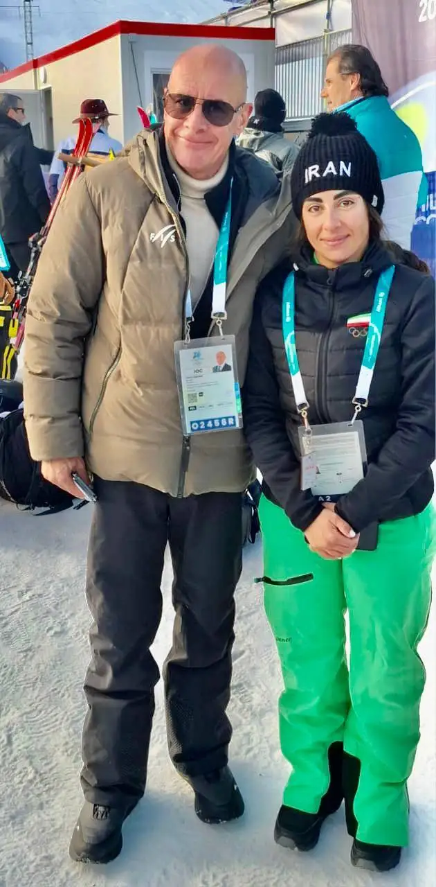 عکس - کسب رتبه 53 صدف ساوه شمشکی در مارپیچ کوچک- دیدار یوهان الیاش با اعضای کاروان اسکی ایران