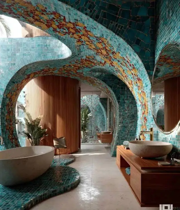 معماری باشکوه ترین خانه با کاشی کاری فیروزه ای و طاق های اصیل ایرانی که جهان را شگفت زده کرد - پشت این سادگی جهانی از خلاقیت پنهان است + عکس