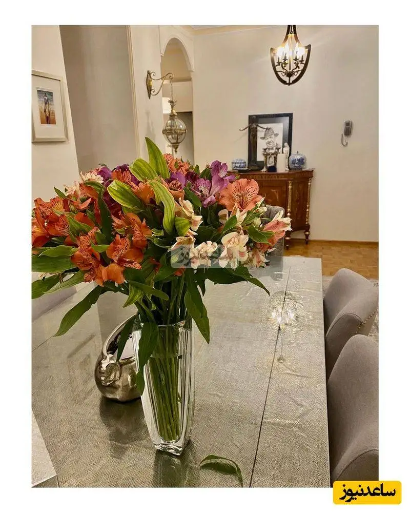 تصاویر - بررسی چیدمان منزل شاهانه و مجلل نرگس محمدی و علی اوجی - از حیاط بهشتی تا مبلمان خوشرنگ با اتاق خواب و عکس عروس خانم و ....