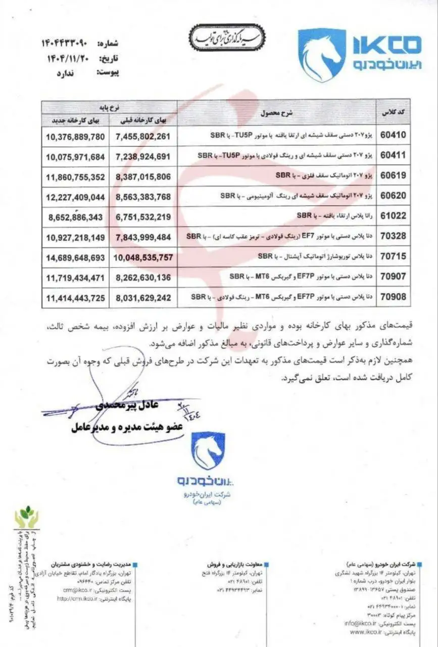 ایران خودرو همه را شوکه کرد - قیمت جدید خودروها اعلام شد؛ ارزان ترین خودرو 865 میلیون تومان