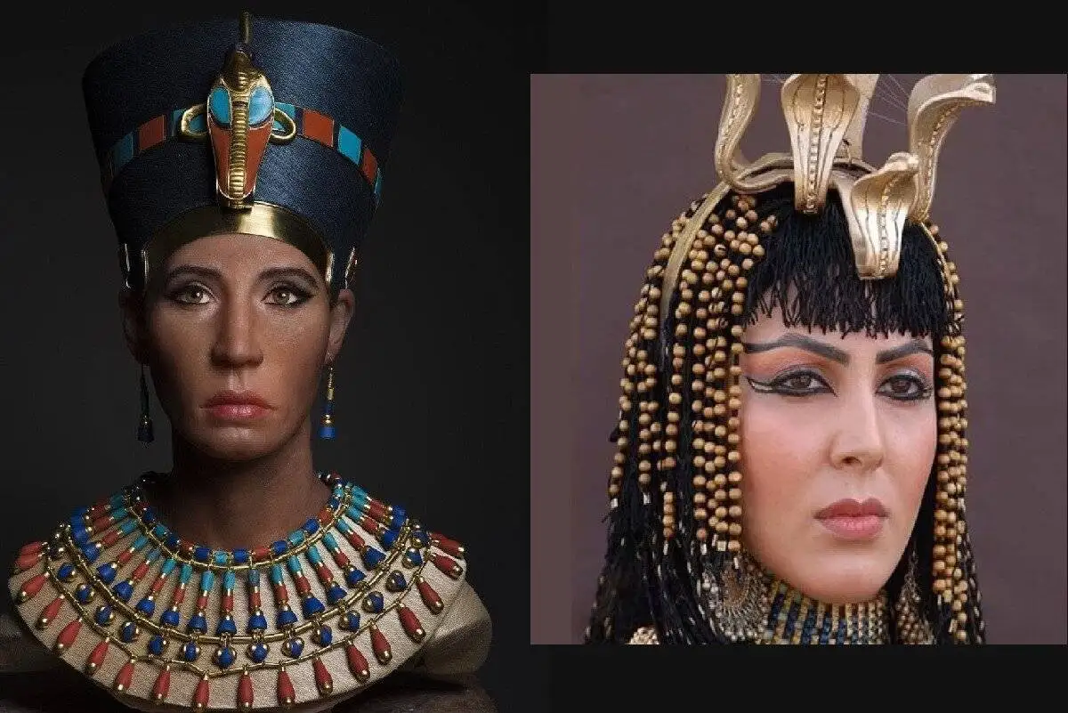 مقایسه جالب چهره اصلی بانو نفرتیتی با بازیگر زن سریال یوسف پیامبر - تصویر اصلی او را ببیند