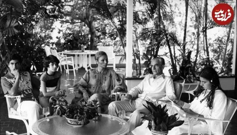 عکس سفر در زمان - (محمدرضا پهلوی و خانواده اش) در پاناما بعد از سقوط - سال 1358