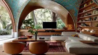 معماری باشکوه ترین خانه با کاشی کاری فیروزه ای و طاق های اصیل ایرانی که جهان را شگفت زده کرد - پشت این سادگی جهانی از خلاقیت پنهان است + عکس